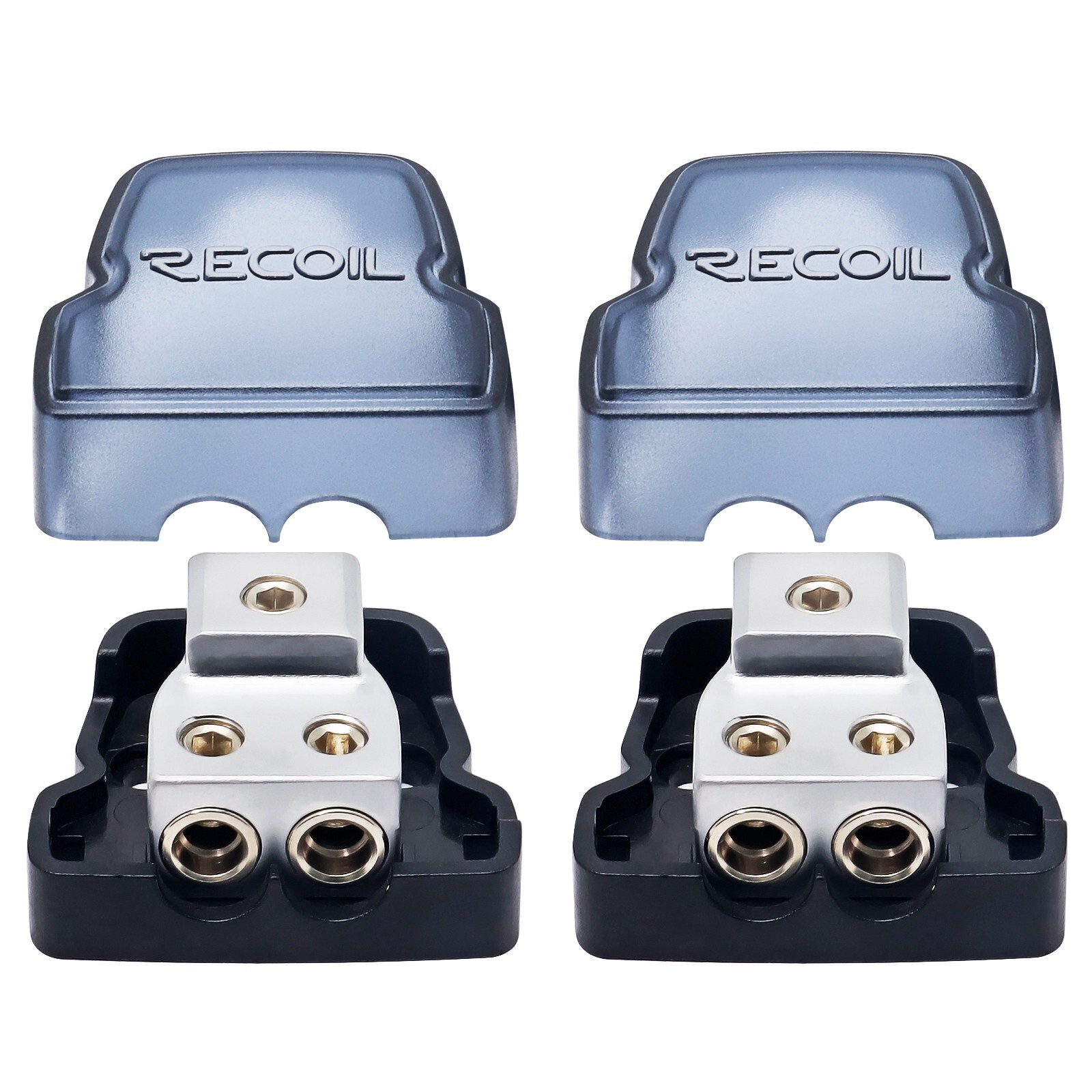 Recoil DB12P 2 Way Power Distribution Block 1 X 0/2/4 Gauge In 2 X 4/8 Gauge Out