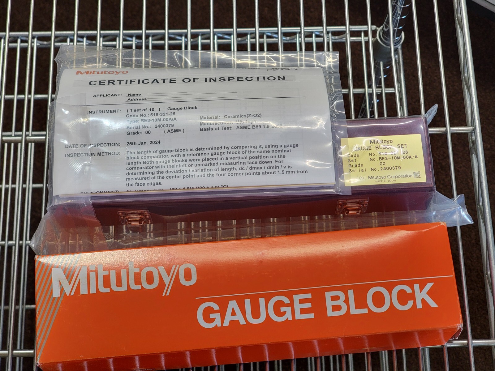 Mitutoyo Ceramic Micrometer Inspection Calibration Gage Block Set Grade 00