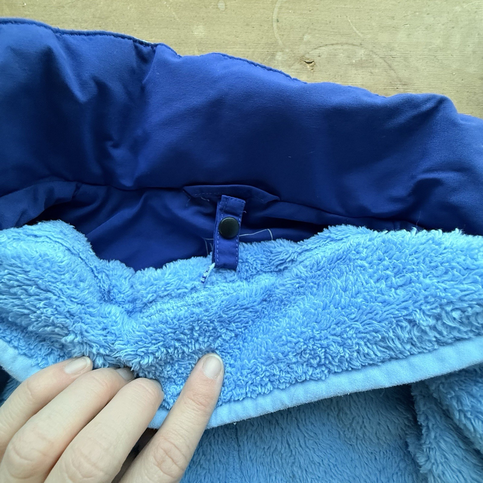 Girls VTG 90s LL Bean Puffer Coat Sz Small Jacket Blue Detachable Liner Y2K Play