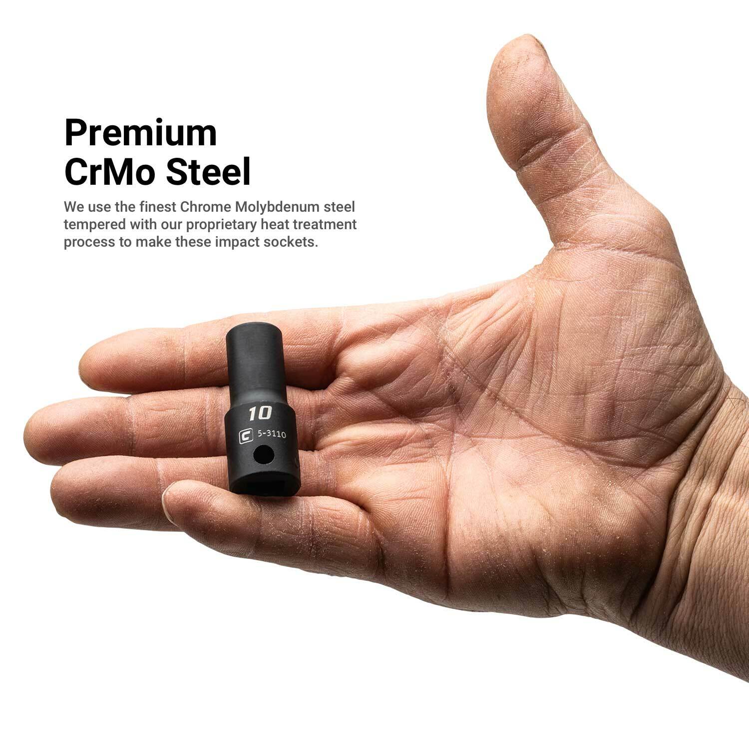 Capri Tools 3/8 in. Drive Semi-Deep Impact Socket Set, Metric, 15-Piece