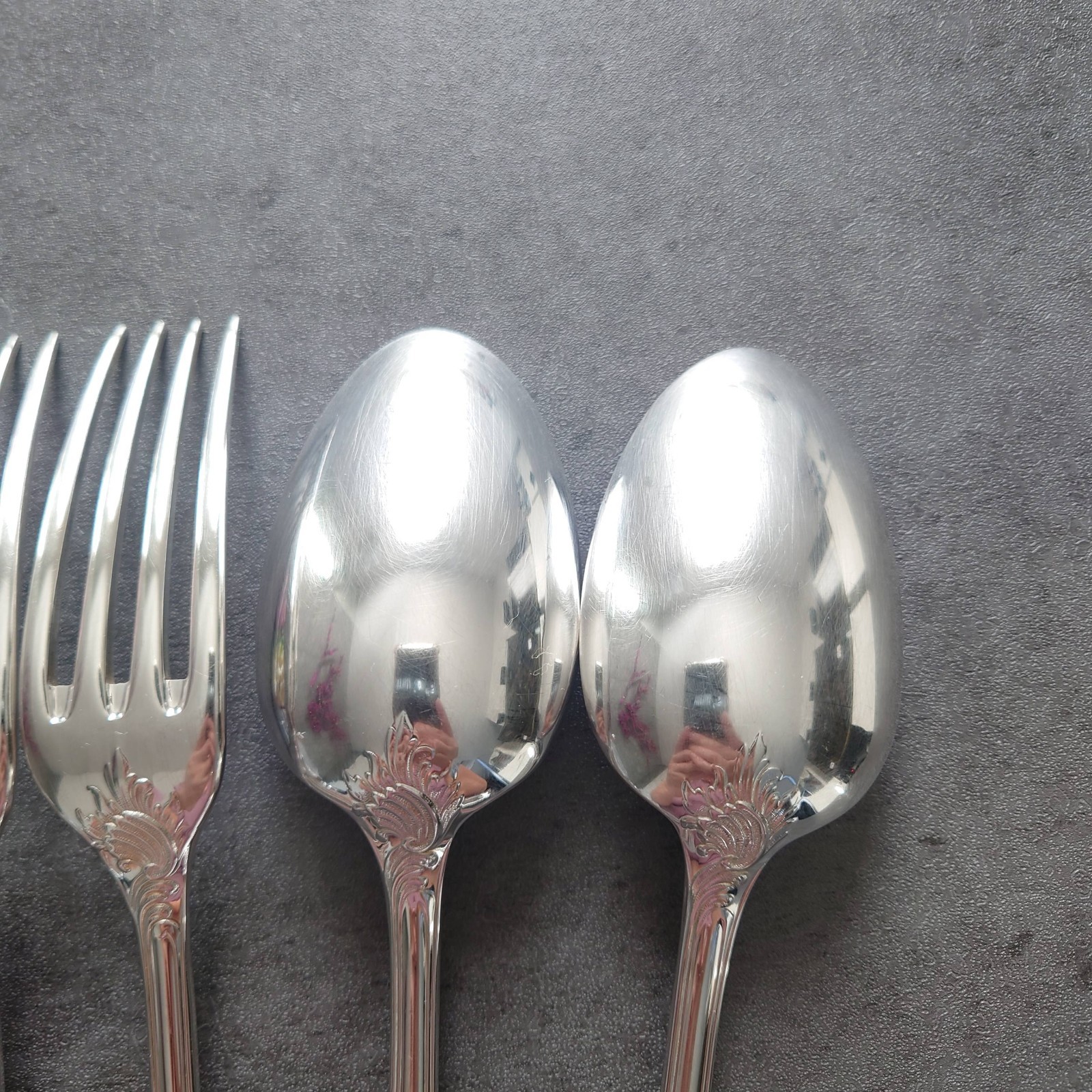 Christofle Marly 6pcs Silverplate Flatware Table Knife Fork Spoon Excellent