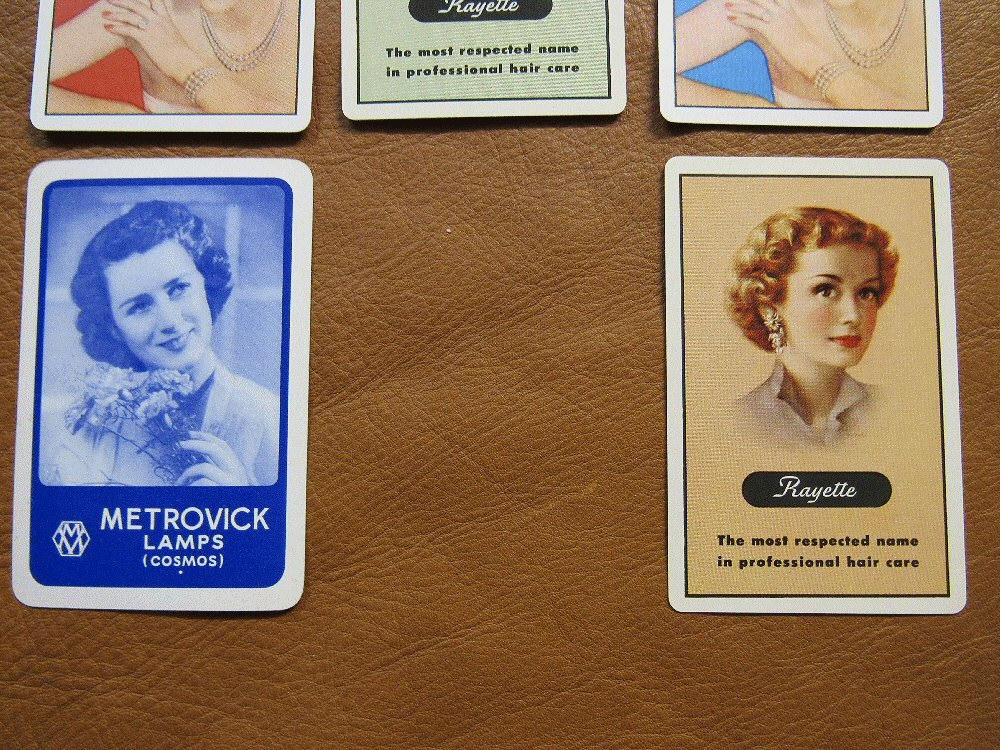 Lot Of 8 Girl Metrovick Swap Playing Cards Advertising