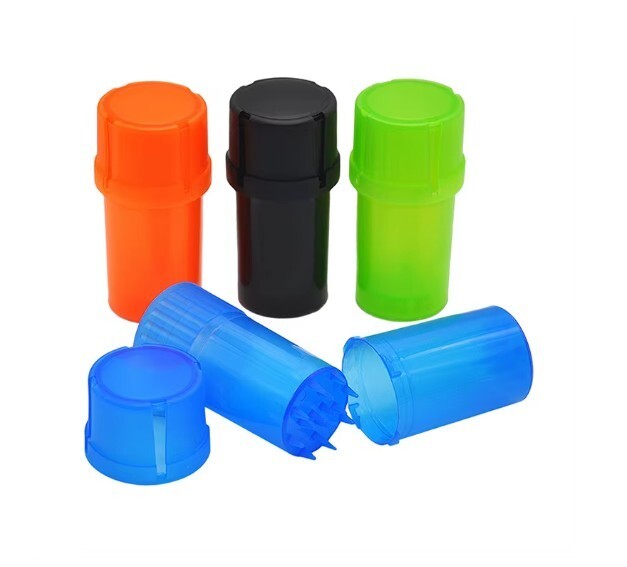 2PCS Random Color Durable Tobacco Spice Plastic Grinder 3-in-1 Storage Jar