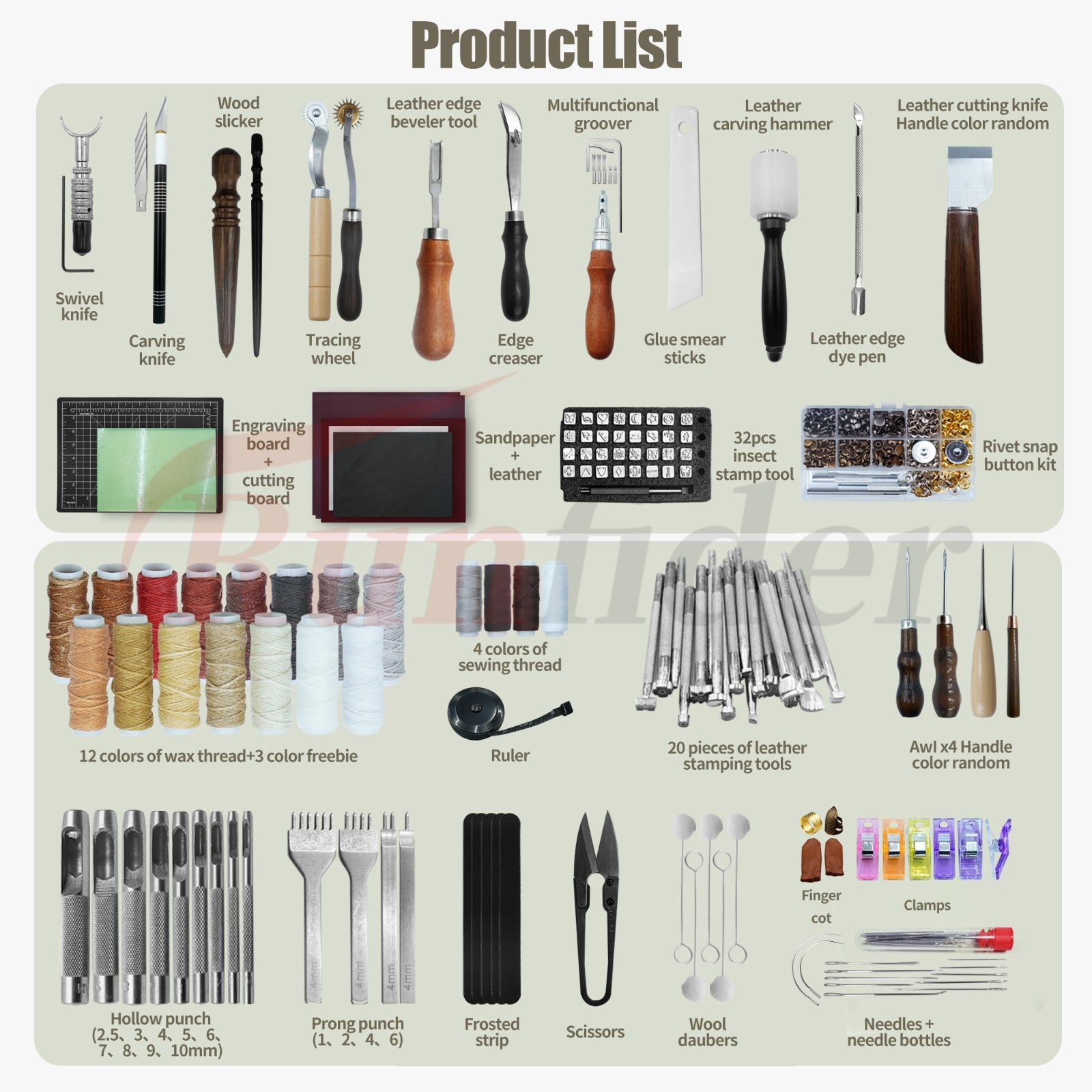 588PCS Professional Leather Working Tool Set, Tools for Leather Craft Enthusias