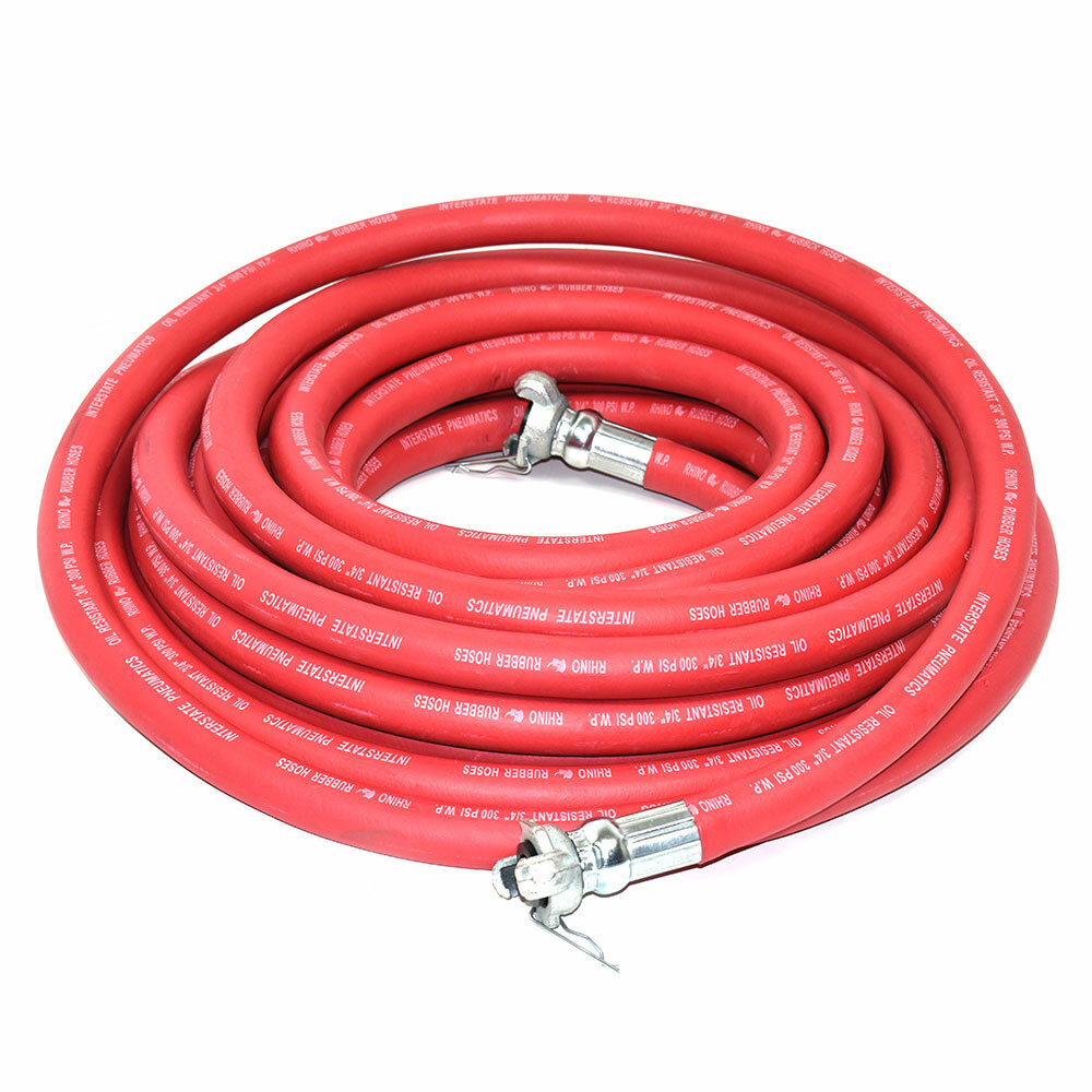 HJ19-050E Heavy-Duty Jack Hammer Red Rubber Air Hose 3/4" x 50 feet 300 PSI