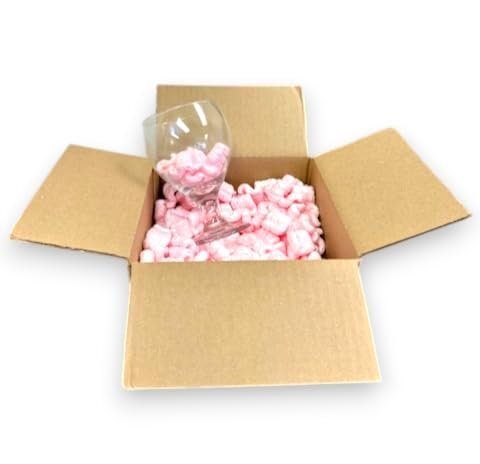 Bubblefast! 1.5 cu. ft. (10 Gallons) Pink Anti-Static Packing Peanuts Popcorn