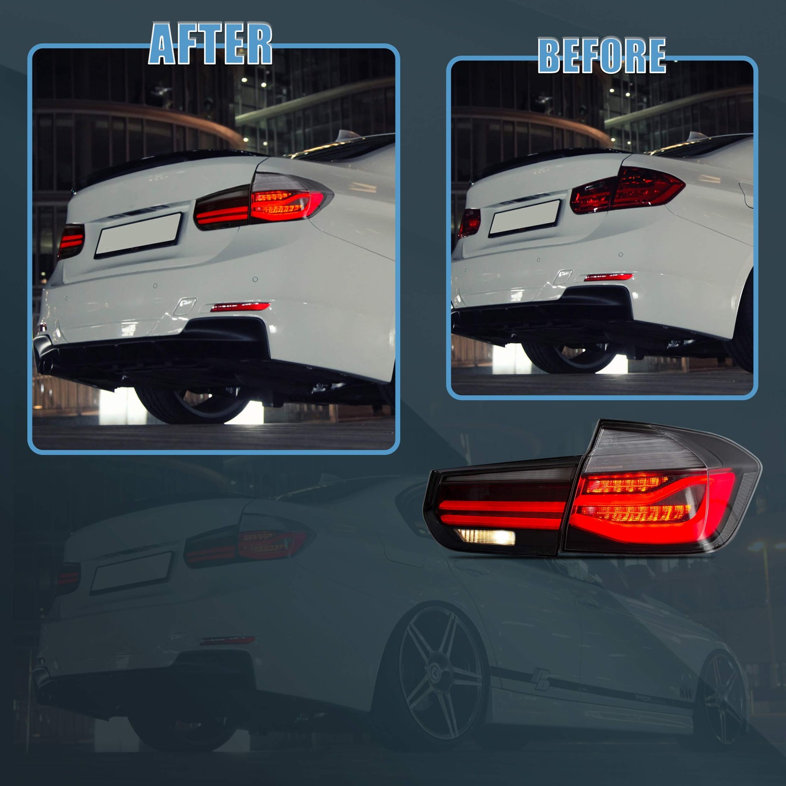 Tail lights Assembly for 2013-2018 BMW 3 Series 6th Gen F30 F35 F80 M3 Sedan