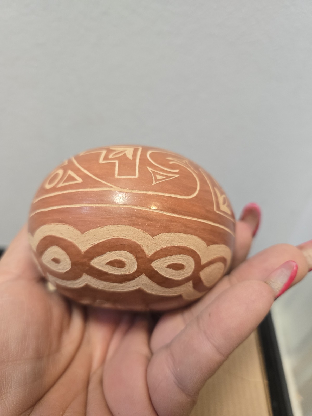 Hand Etched Design Pot Signed MF Toledo (Jemez N. Mexico)
