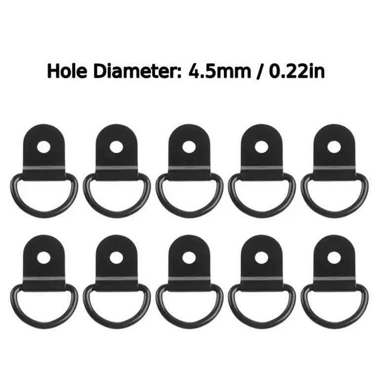 10pcs Stainless Steel D-Ring Tie Down Anchors Hooks for Car, Boat & Trailers