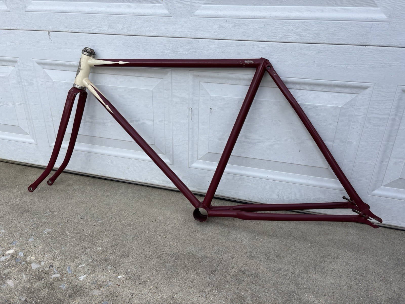 ANTIQUE 1900'S CIRCA ADLAKE 28" REPAINTED MOTORBIKE FRAME SET