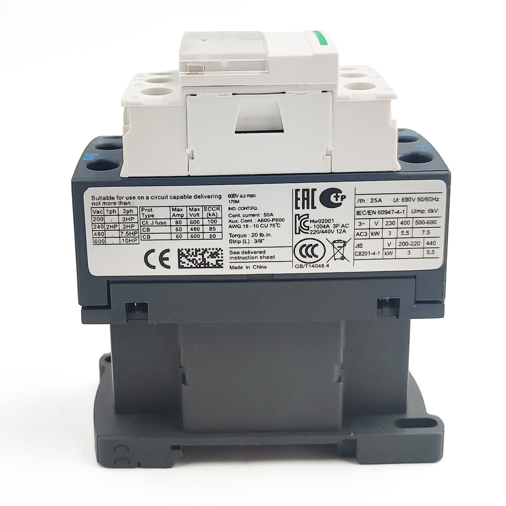 LC1D12G7 AC Contactor 120V coil 3NO 3P replace Schneider Contactor LC1D12G7 12A