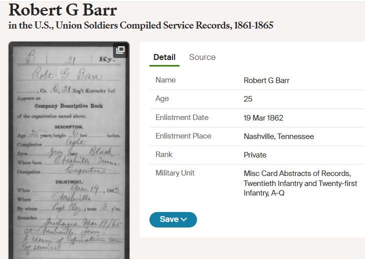 0227----1906 Robert G. Barr - Civil War Vet 21st Kentucky Inf suicide in Denver