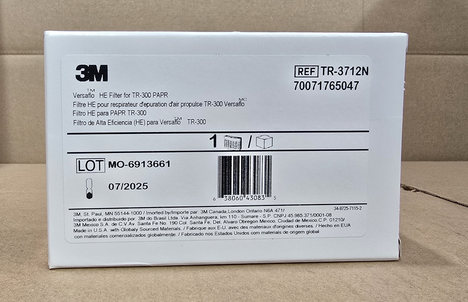 3M HE Filter TR-3712N for Versaflo TR-300 Series PAPR