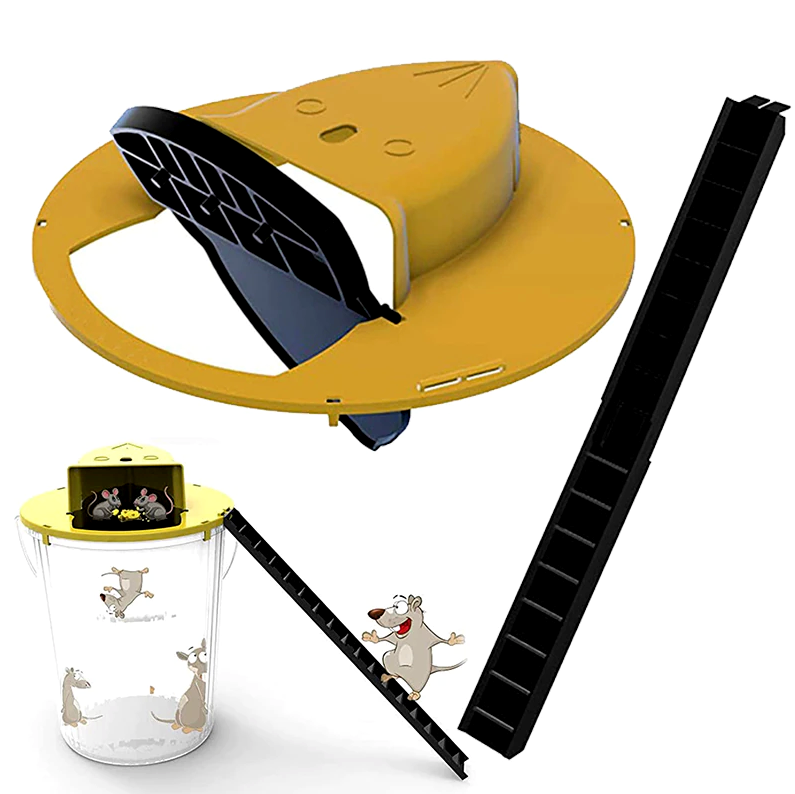 HUMANE Mouse-Rat-Rodent Trap "Flip & Slide" 5 Gallon Bucket Lid Multi Catcher