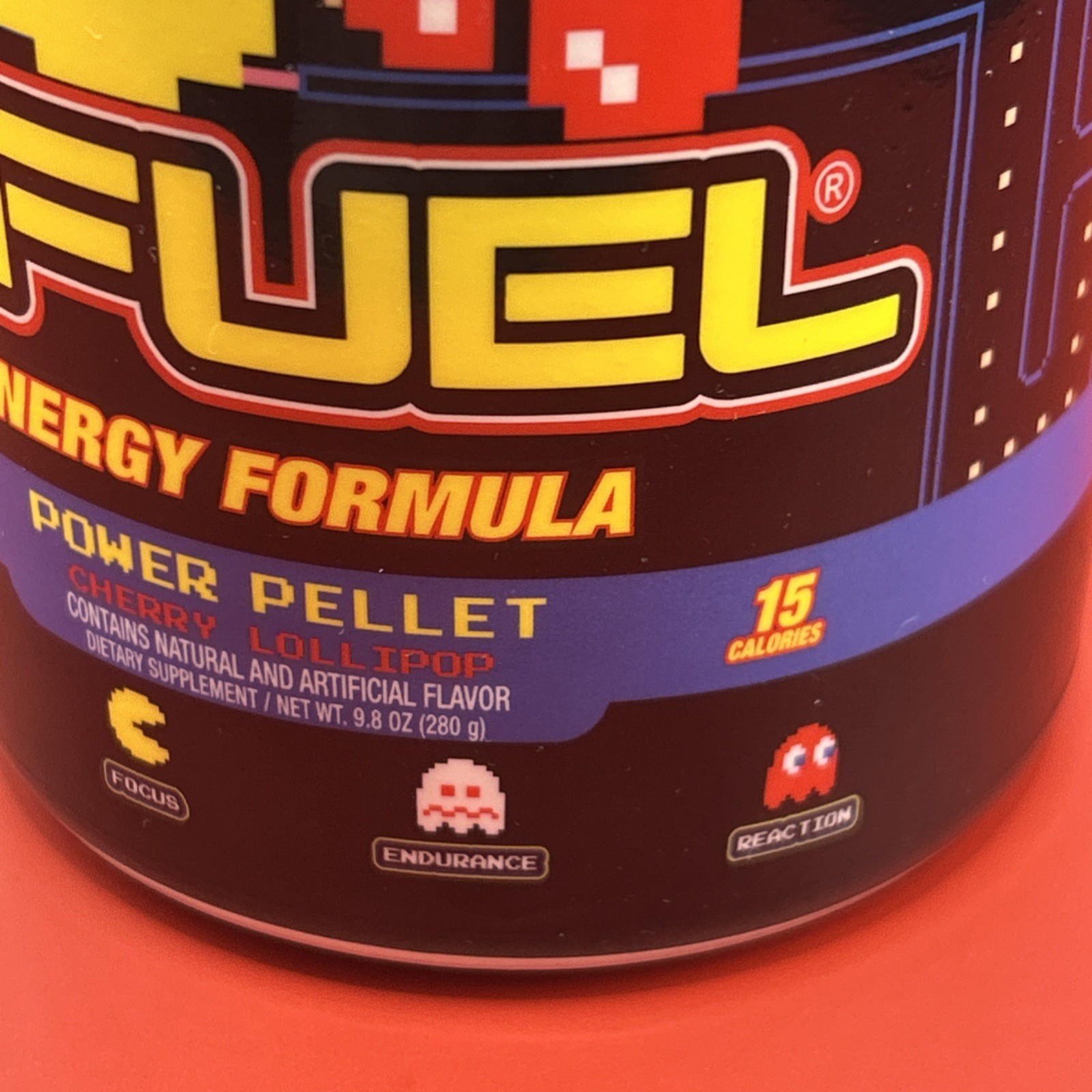 G FUEL Pac-Man Power Pellet Energy Tub (Cherry Lollipop) 40 Servings - Exp. 2028