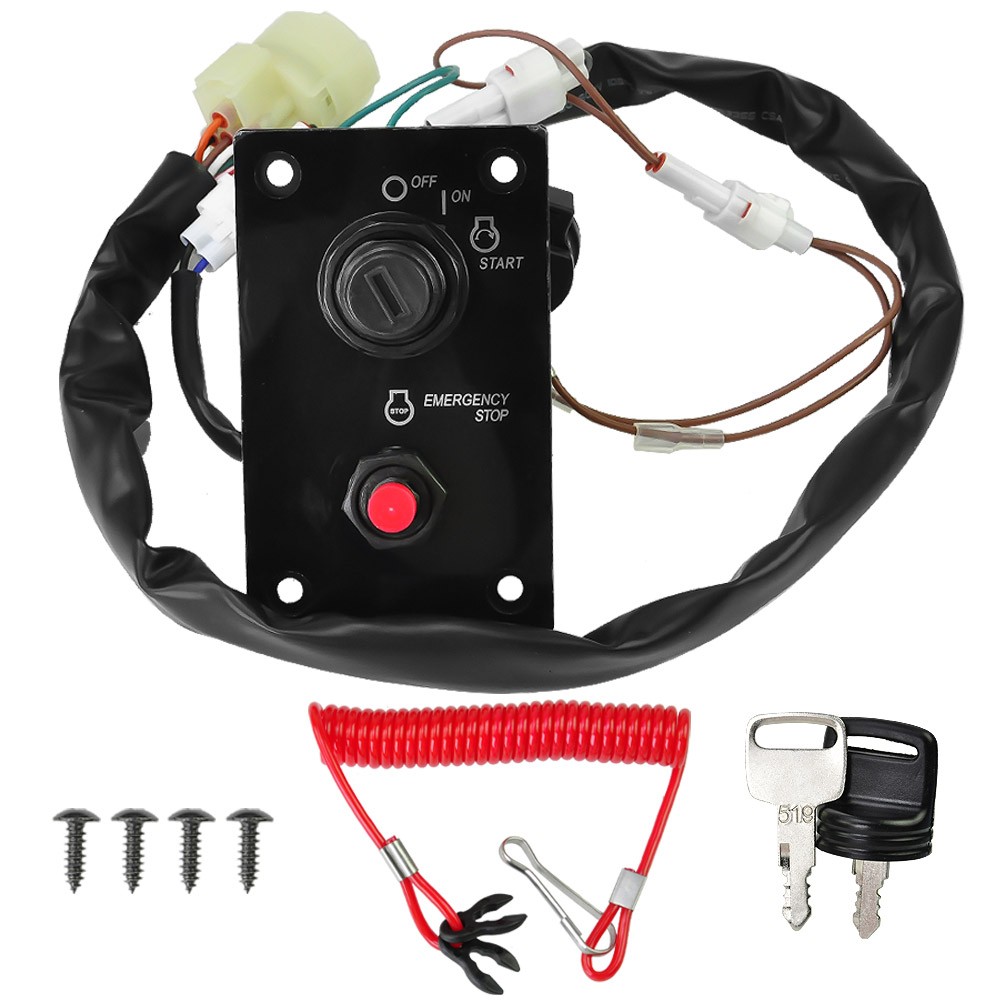 Ignition Key Switch Panel Assembly with Lanyard For Suzuki Outboard 37100-93J24