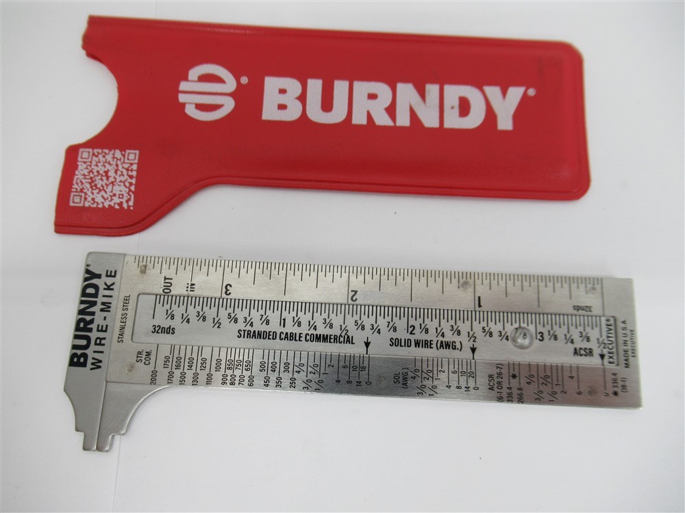 Burndy Wire-Mike , Stainless Steel Wire Micrometer Gauge , Inch/Fraction Marking