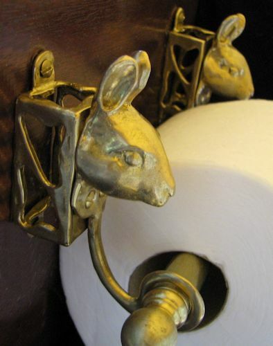 RABBIT Bronze Toilet Paper Holder OR Paper Towel Holder!