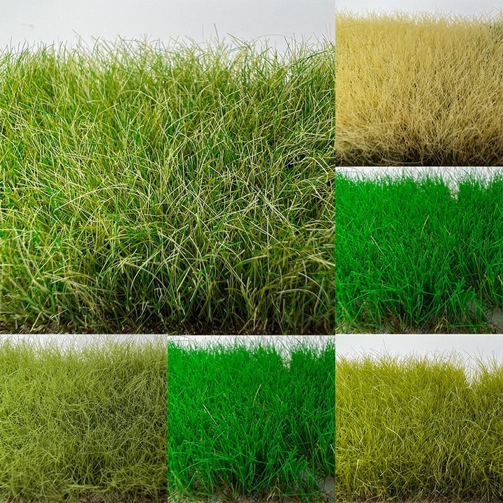 12mm High SATIC GRASS Bush Tufts HO train railway SCENICS MODEL TRAIN SCENERY