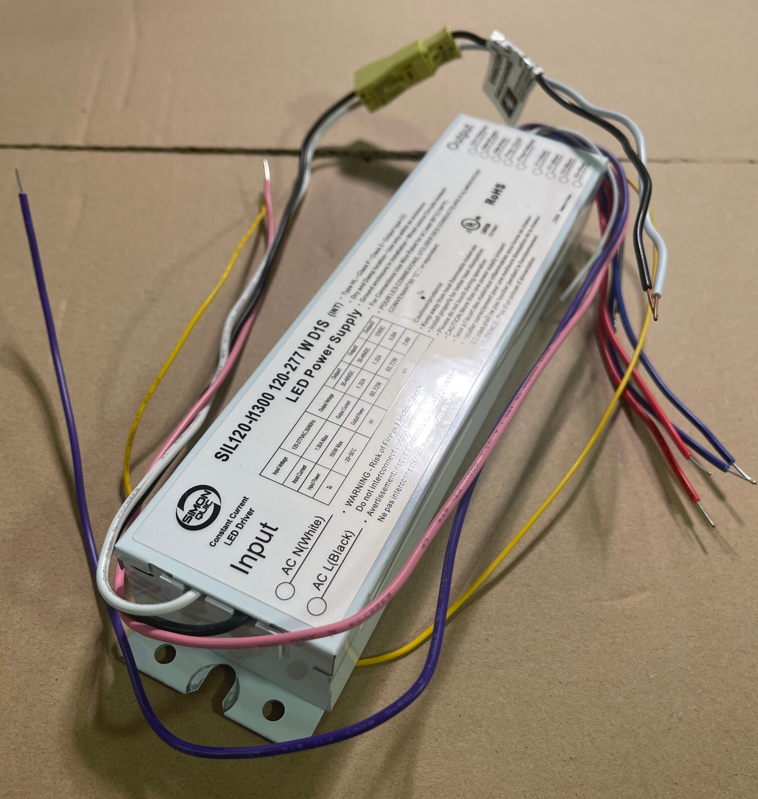 1-PC SIMON QUIC SIL120-I1300 120-277 W D1S 150W LED DRIVER POWER SUPPLY DIM