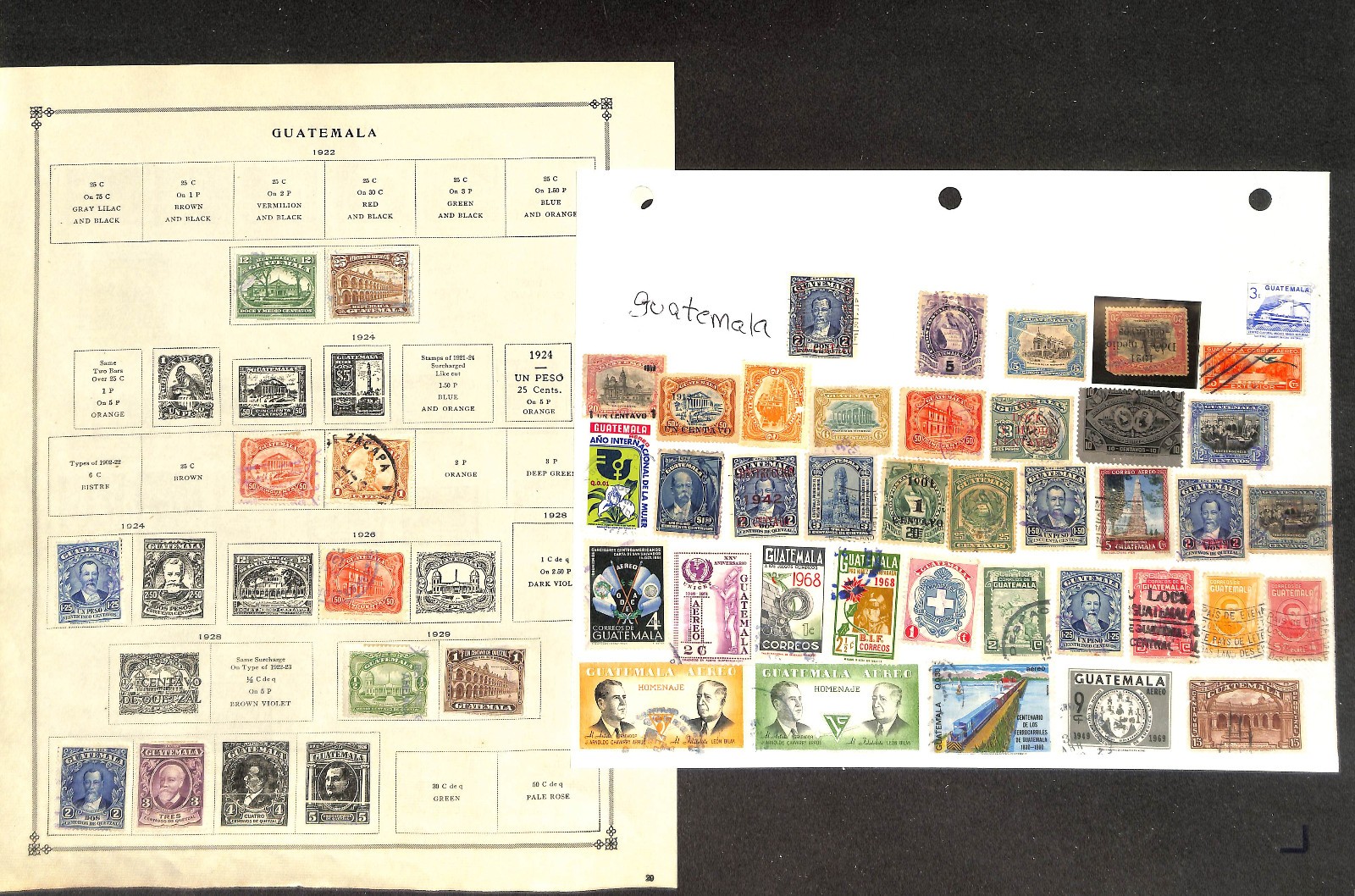 Guatemala Stamp Collection on 13 Scott International Pages, 1912-1956 (BF)