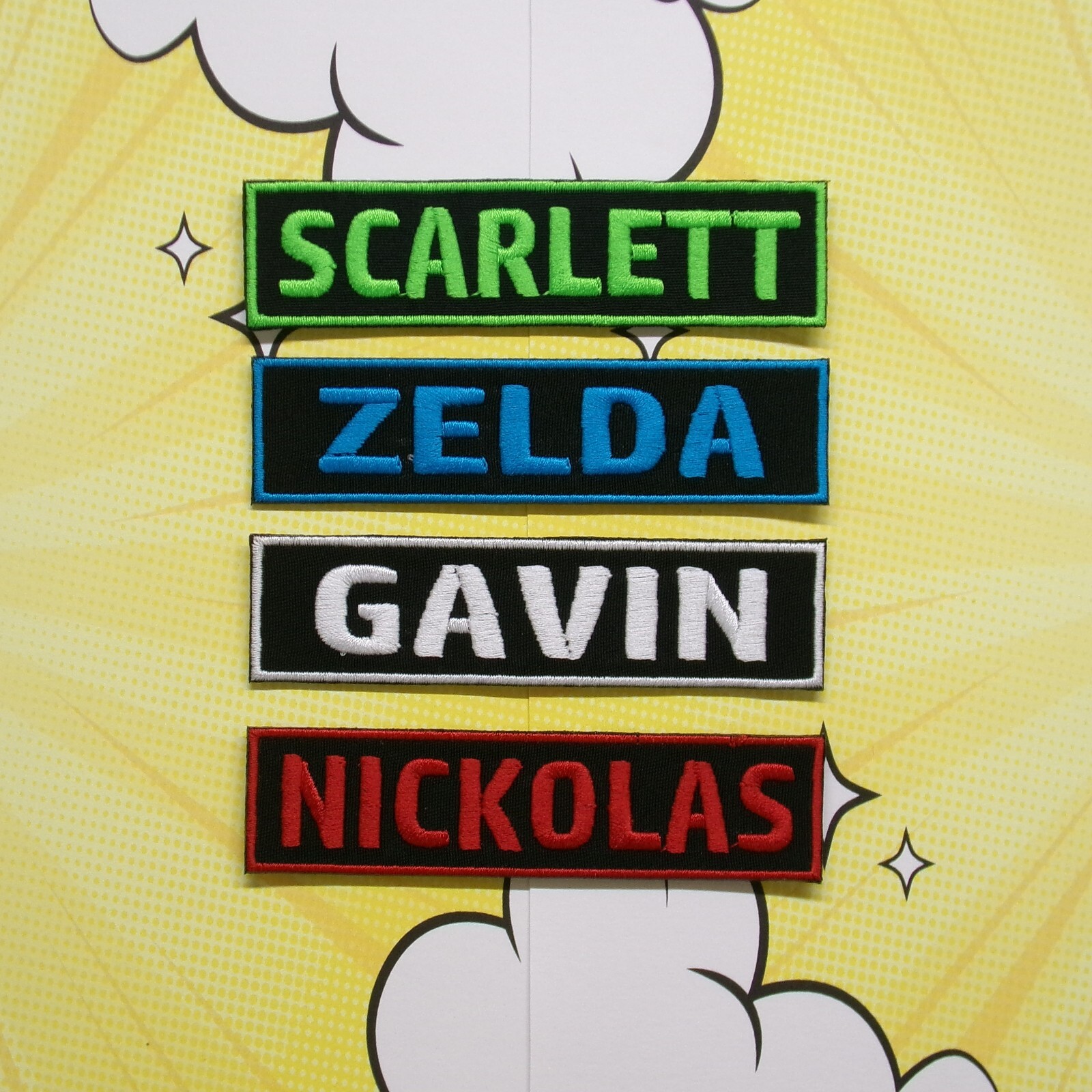 Custom Name Tag Personalized Embroidered Applique Patch Bikers, Uniforms Veteran