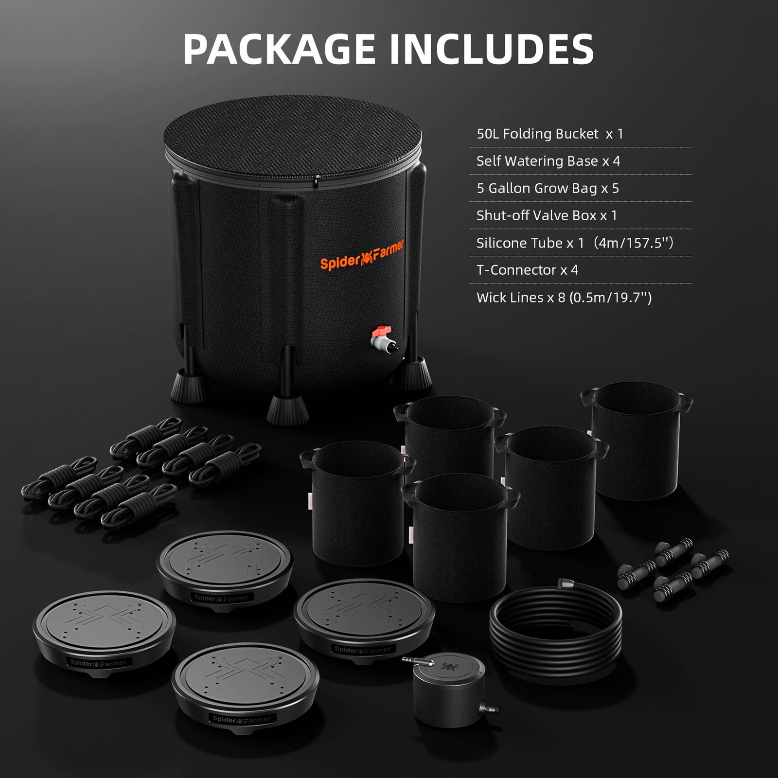 Spider Farmer 4 Pack Self-watering System Kits For Use In Indoor Grow Tents