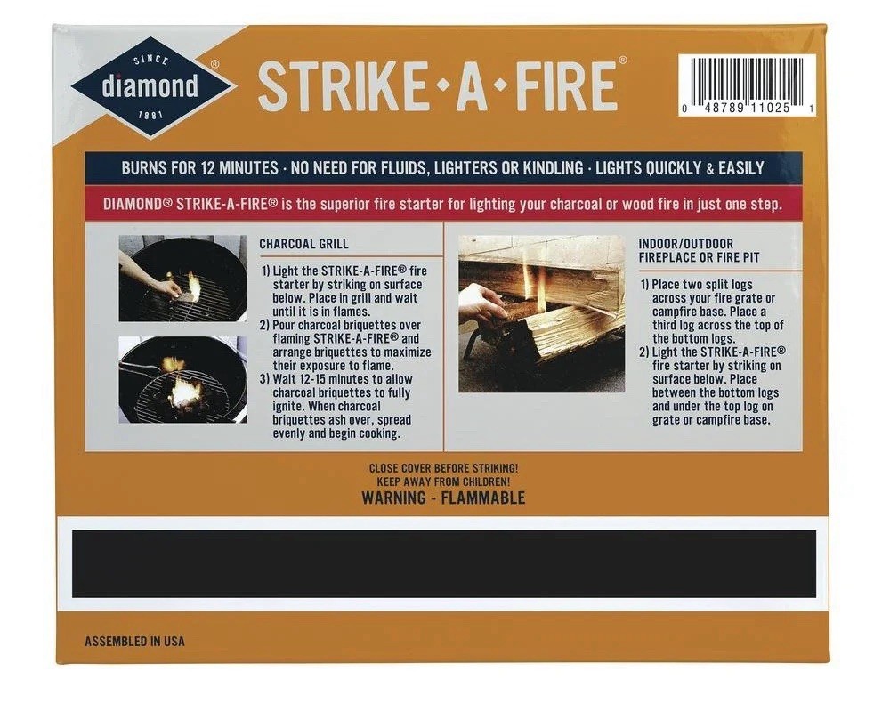 Diamond 48-Pack Strike-A-Fire Starter Match Sticks Firestarter Log Long Burn New