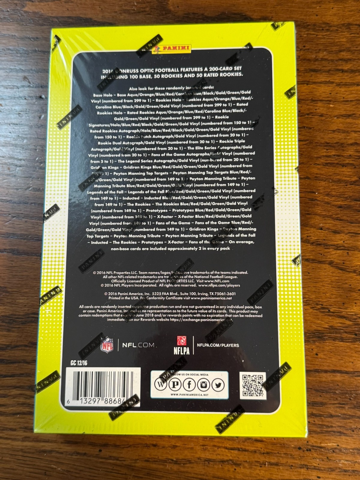 2016 PANINI DONRUSS OPTIC FOOTBALL HOBBY BOX SEALED