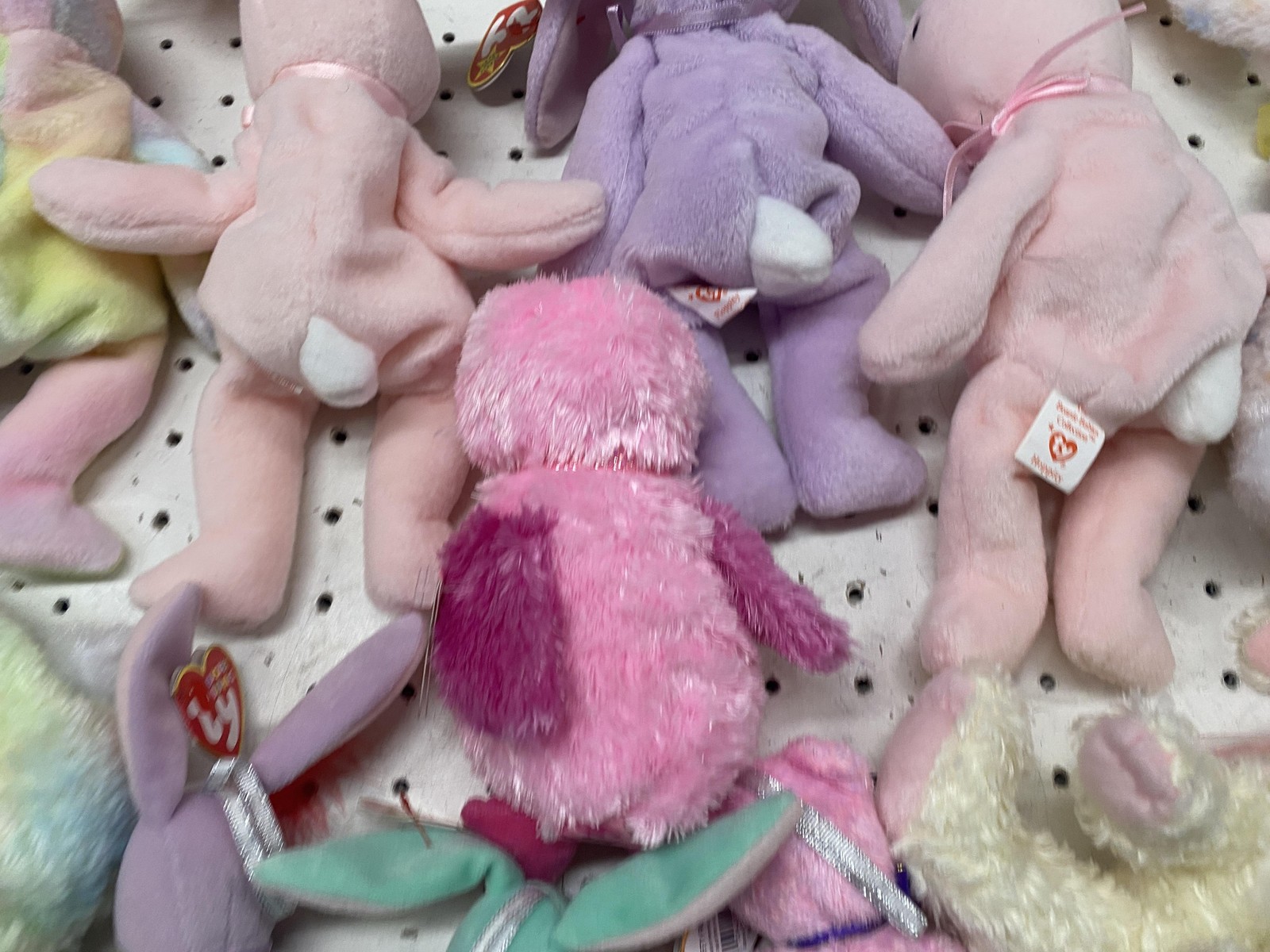 Vintage Ty Easter Bunny Chick Bear Plush Lot 11 Small Pastel Stuffed Animal Toys