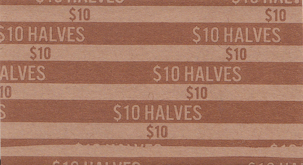 20 HALF DOLLAR  FLAT COIN WRAPPERS THAT HOLD 20 HALF DOLLARS EACH