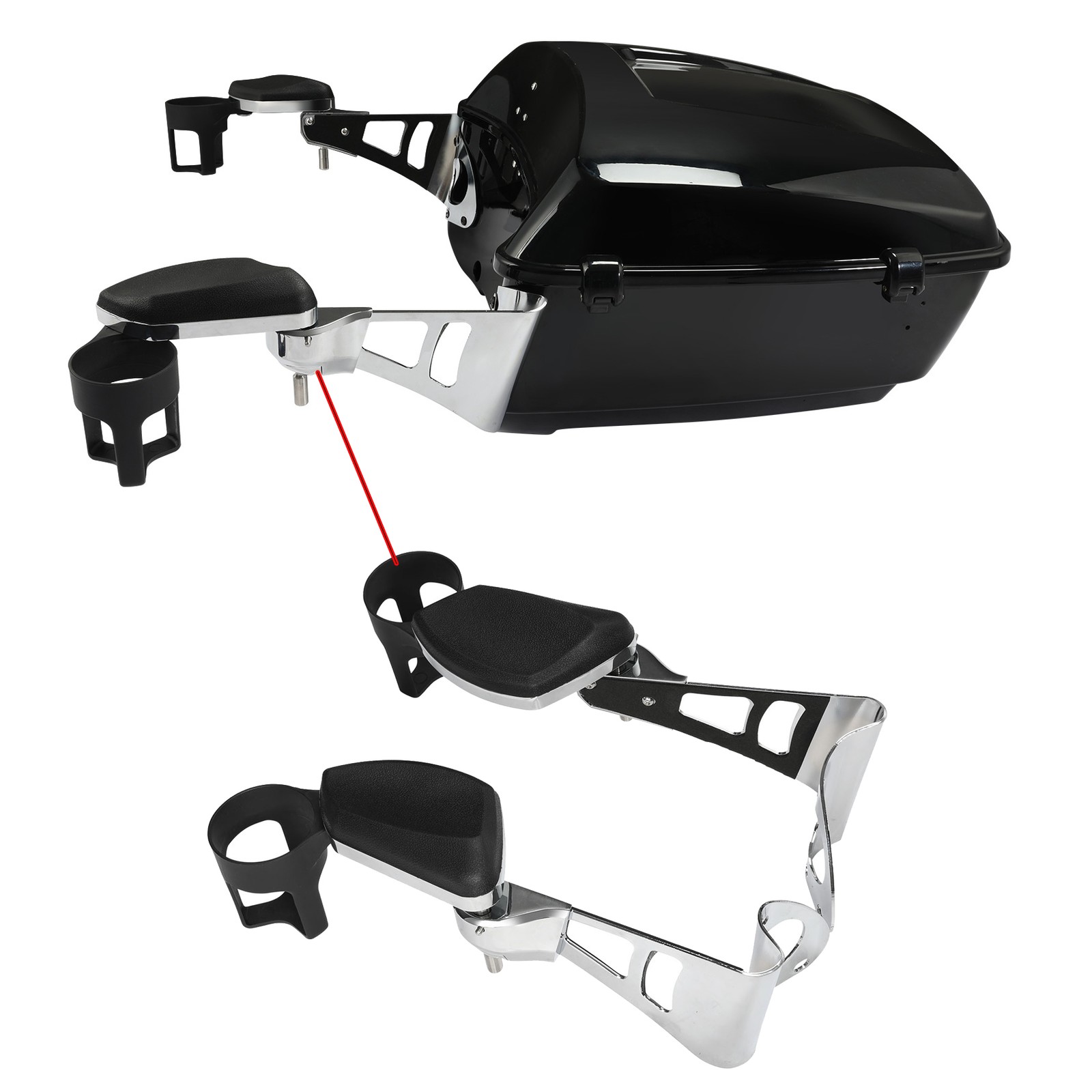 Passenger Armrests Fit For Harley Touring Electra Street Glide Road King 14-25