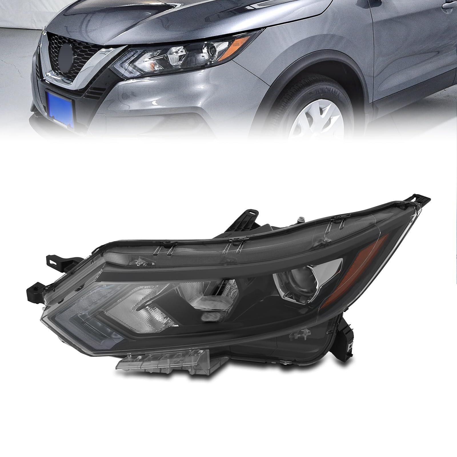 Headlight Assembly for 2020-22 Nissan Rogue Sport Halogen Headlamp Left Side