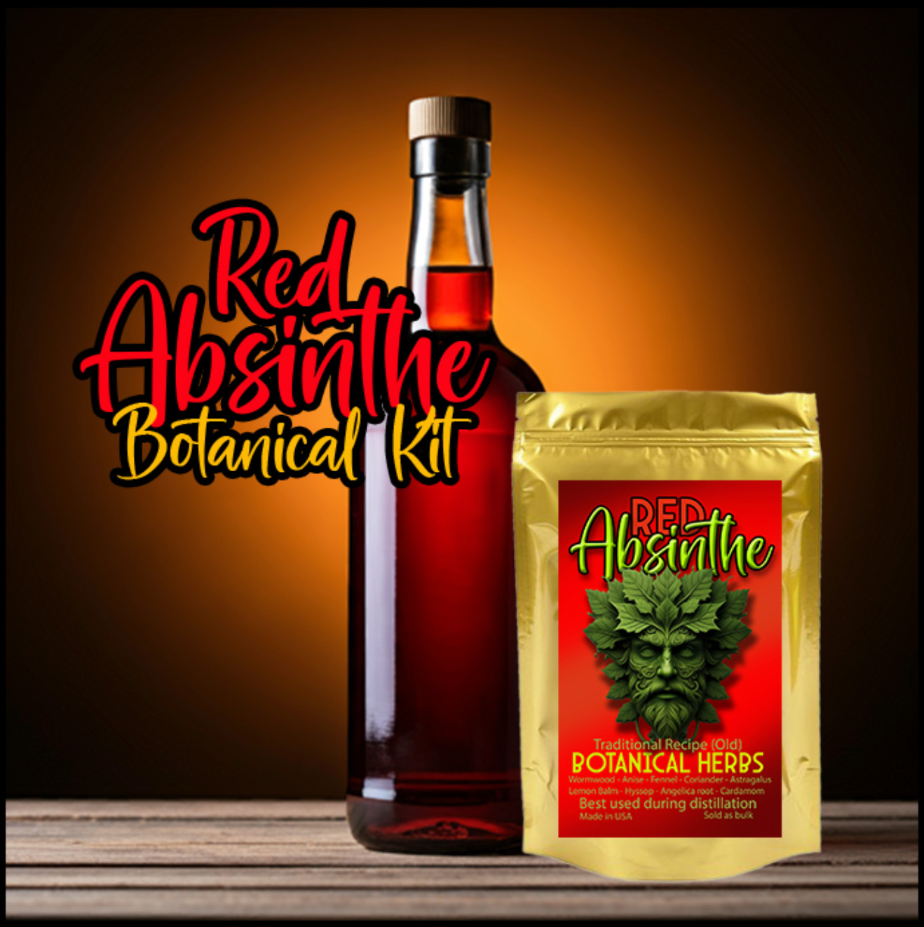 RED Absinthe Kit - Rare Botanical Herb Mix - Traditional Blend - EXOTICA - USA