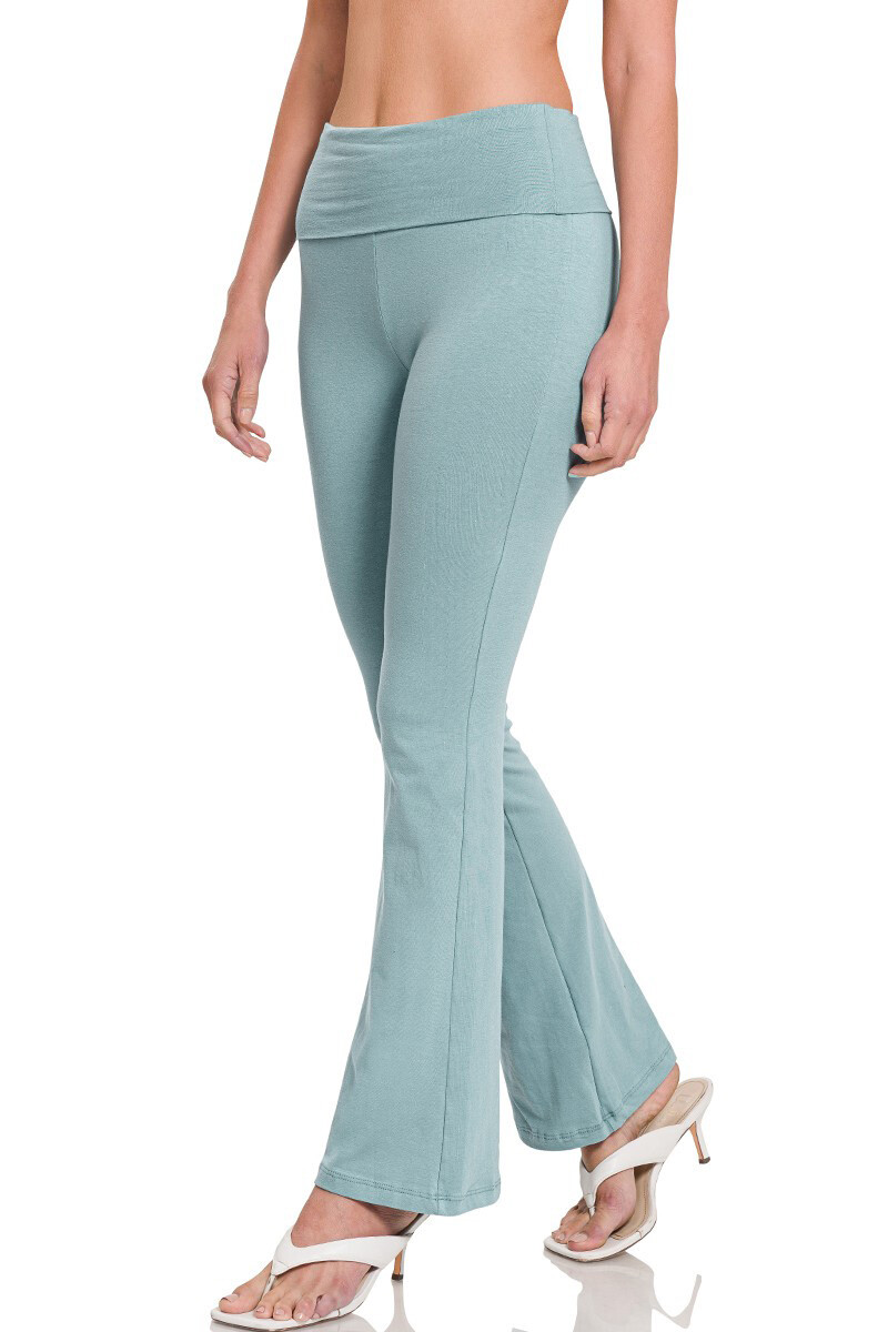 (Zenana Outfitters) Plus Size Premium Cotton Fold Over YOGA Pants