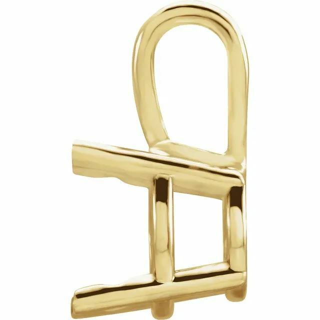 14K Yellow Gold Round Pre-Notched Pendant Setting Solitaire Mount 2.5mm-10.5mm