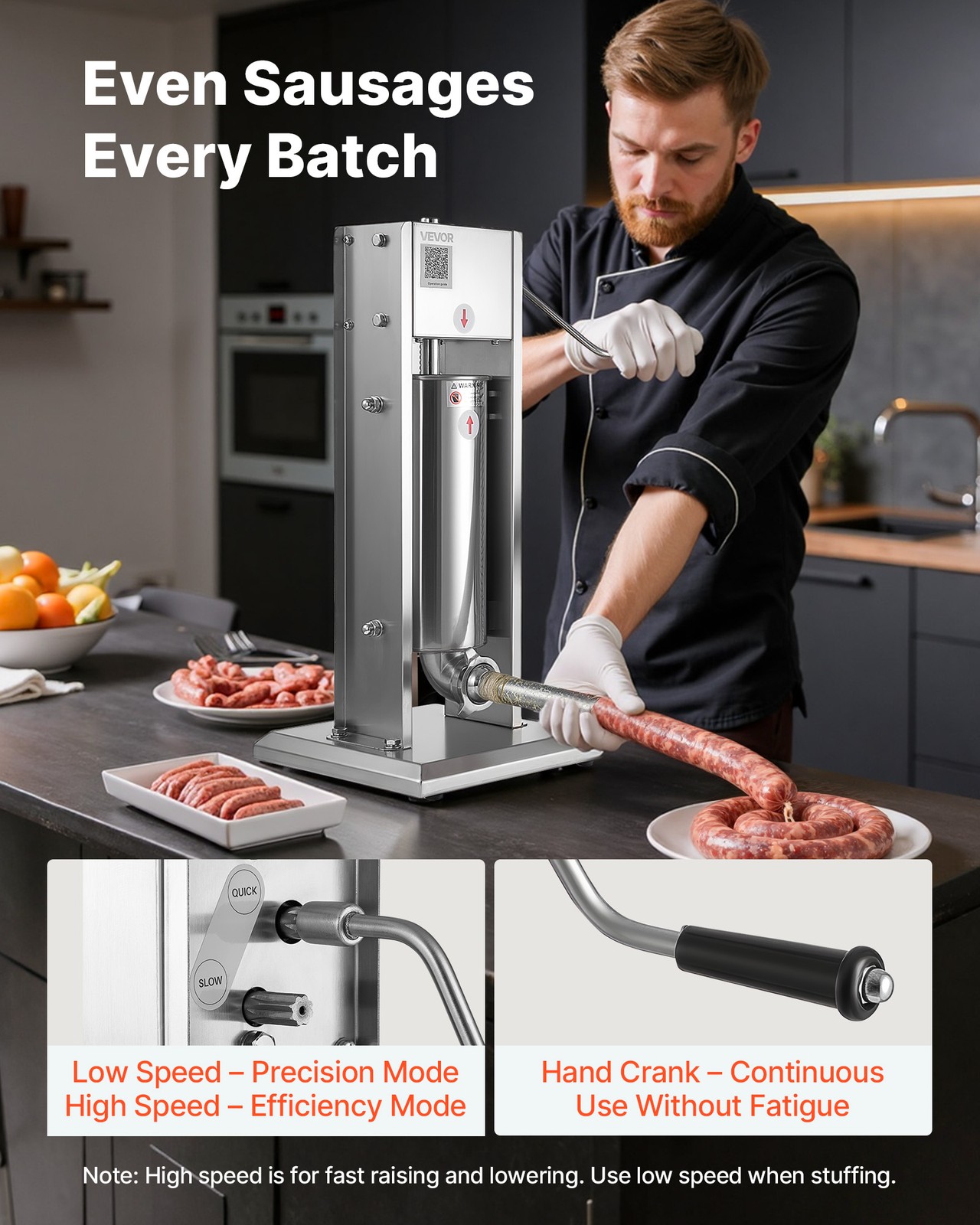 VEVOR Manual Sausage Stuffer 11 LBS / 5 L with 5 Tubes for Commercial & Home