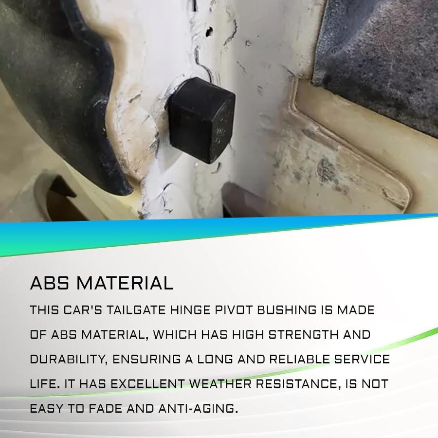 4PCS Tailgate Bushing Kit for Trucks, Tail Gate Hinge Inserts, Black ABS Painted