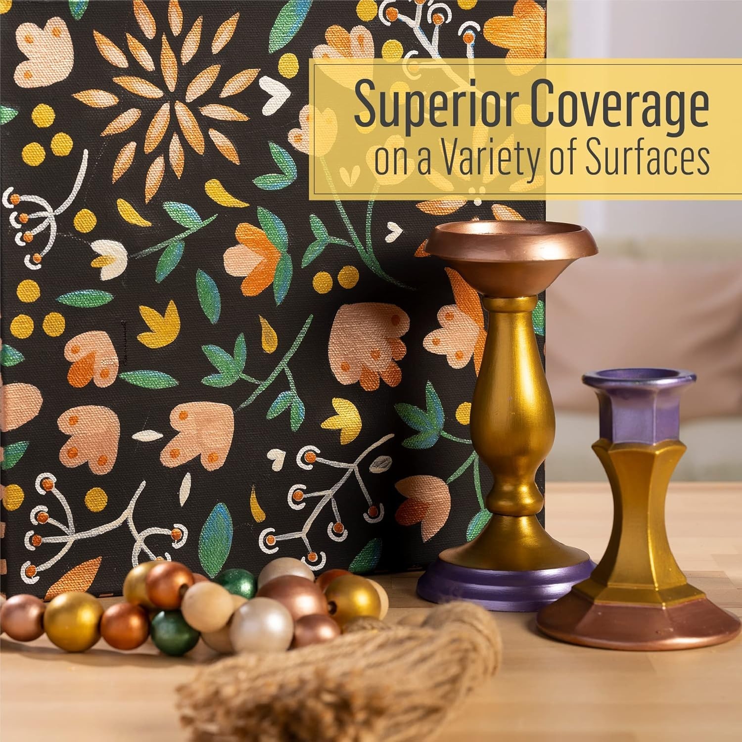 Versatile 2 oz Non-Toxic Metallic Acrylic Paint in Taupe – Ideal for Any Surface