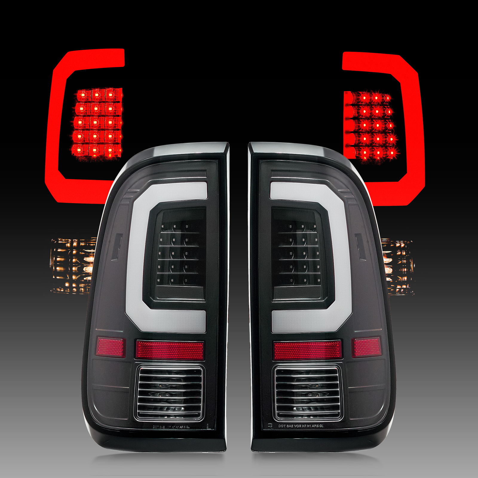 LED Tail Lights for 2008-2016 Ford F250 F350 F450 F550 Super Duty SD Brake Lamps