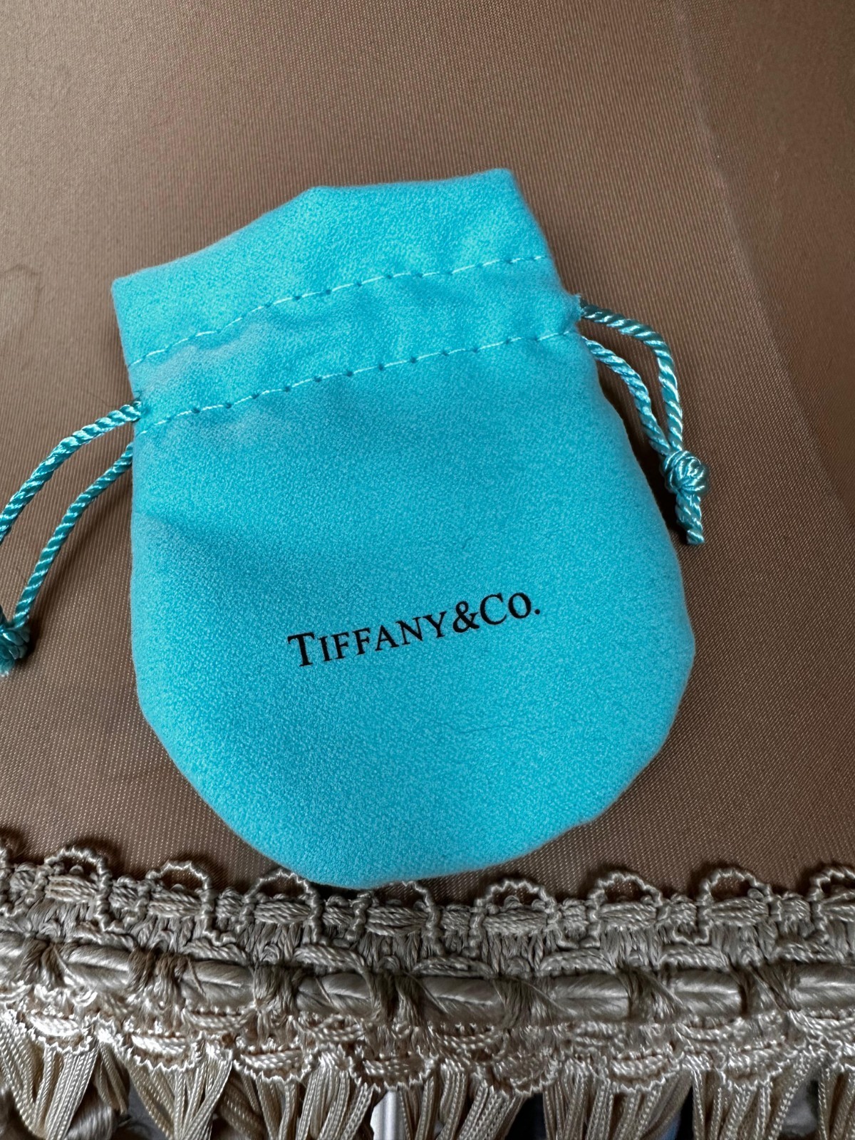 Tiffany & Co. Blue Mini Double Heart Tag Pendant Necklace 16"