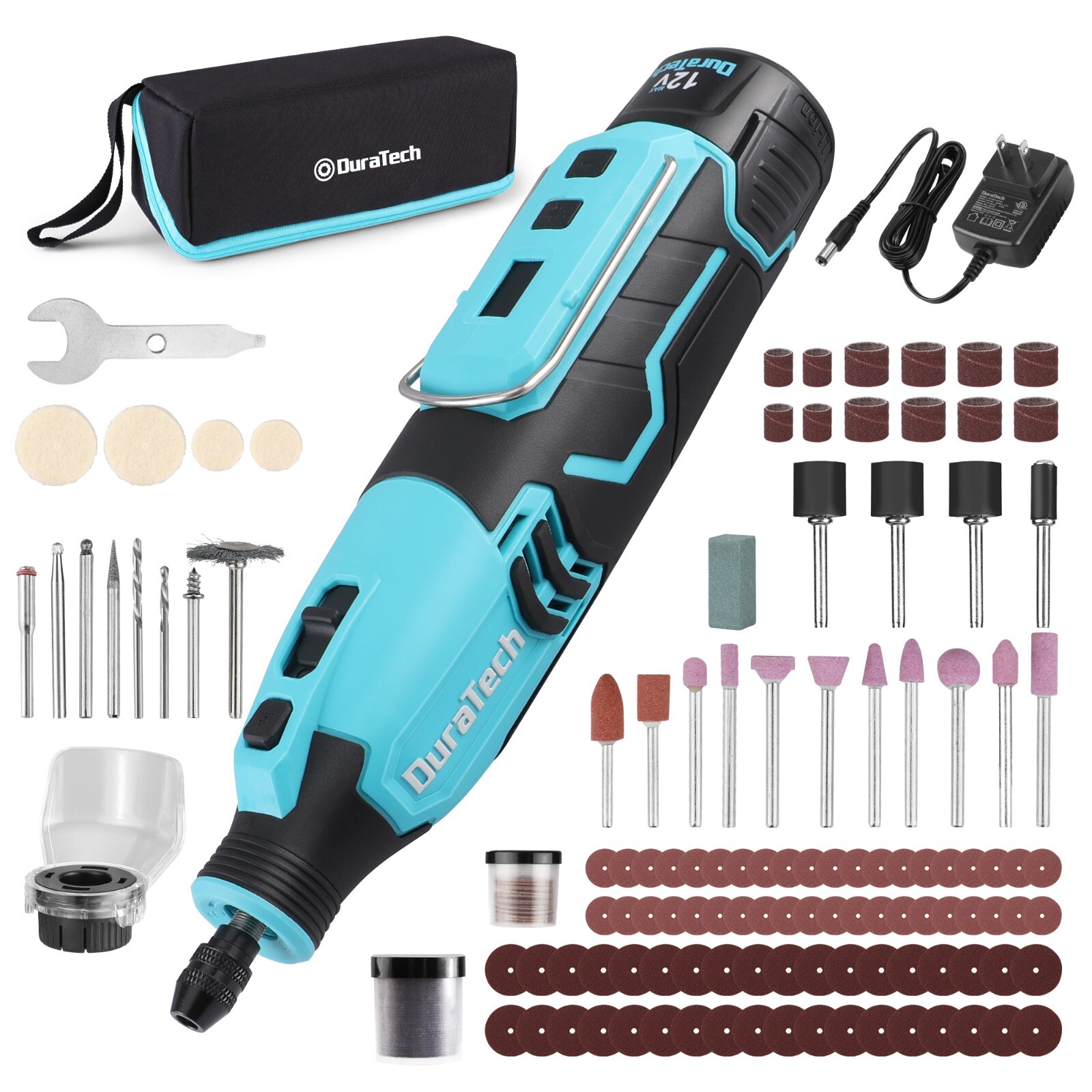 12V Cordless Rotary Tool Kit with 118PCS Accessories 2.0Ah Rechargeable Battery