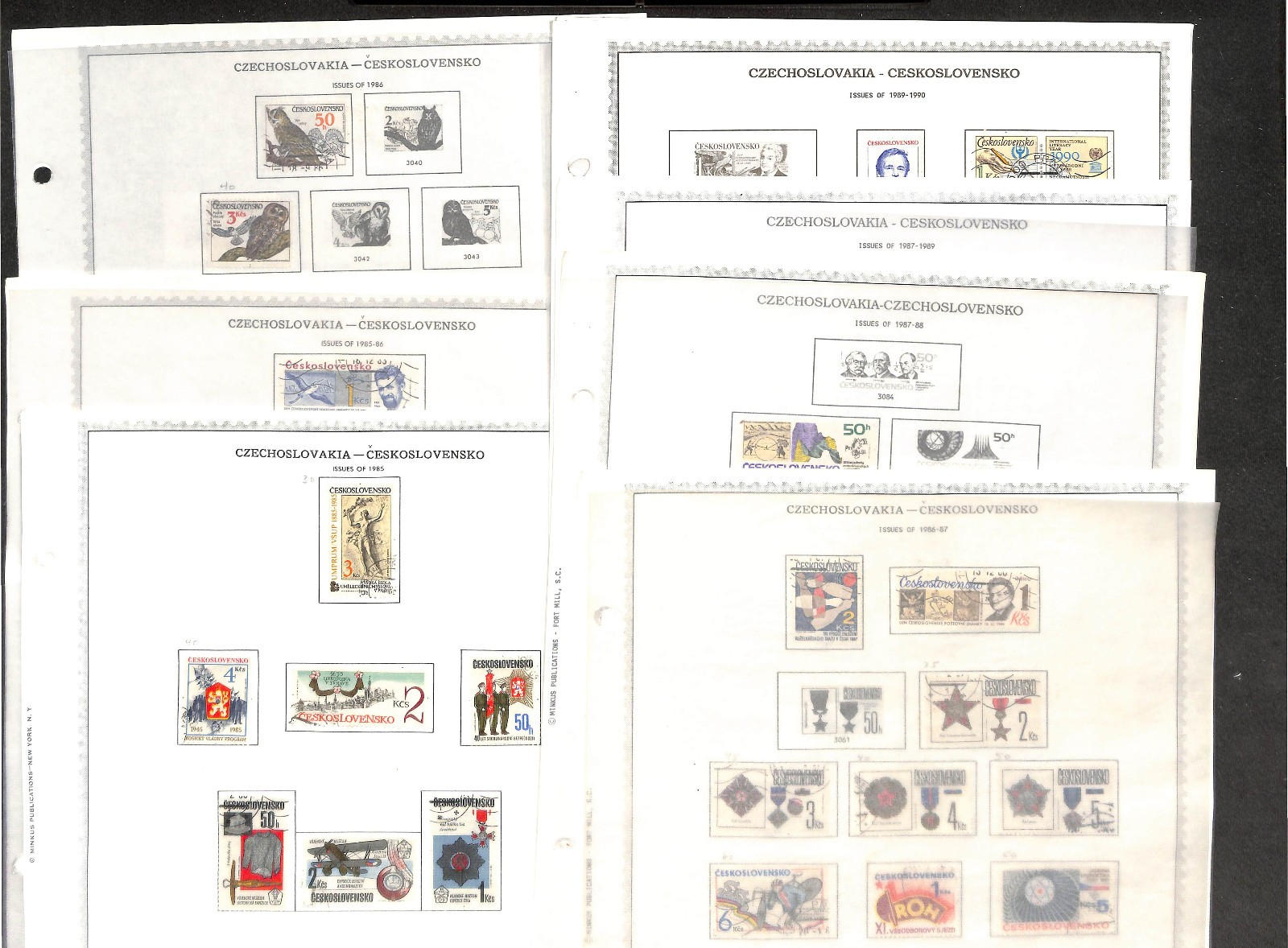 Czechoslovakia Stamp Collection on 50 Minkus Pages, 1918-1969, 1976-1991 (BN)