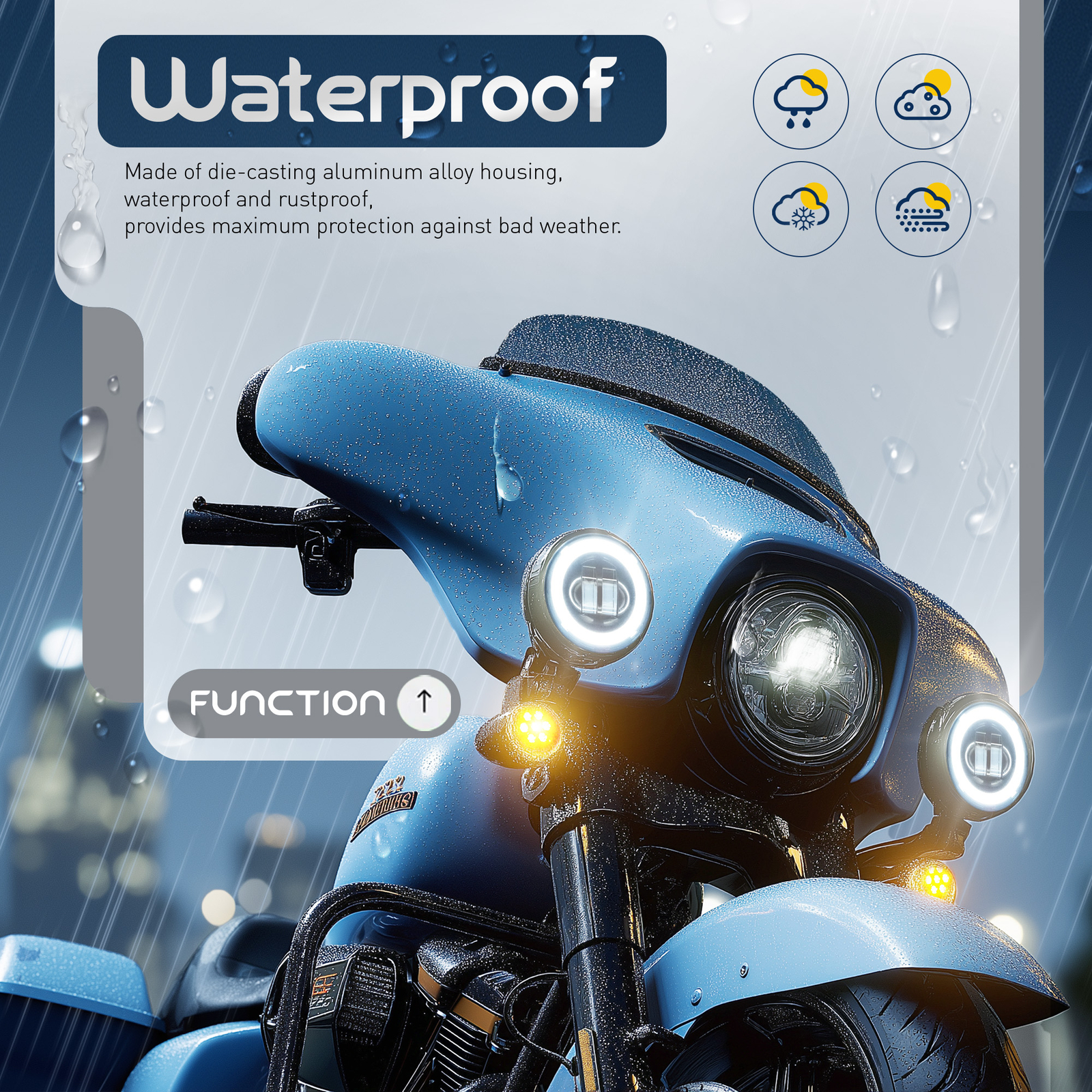 Fog Light Bracket Turn Signal LED For Harley Street Glide Road King 1994-Up