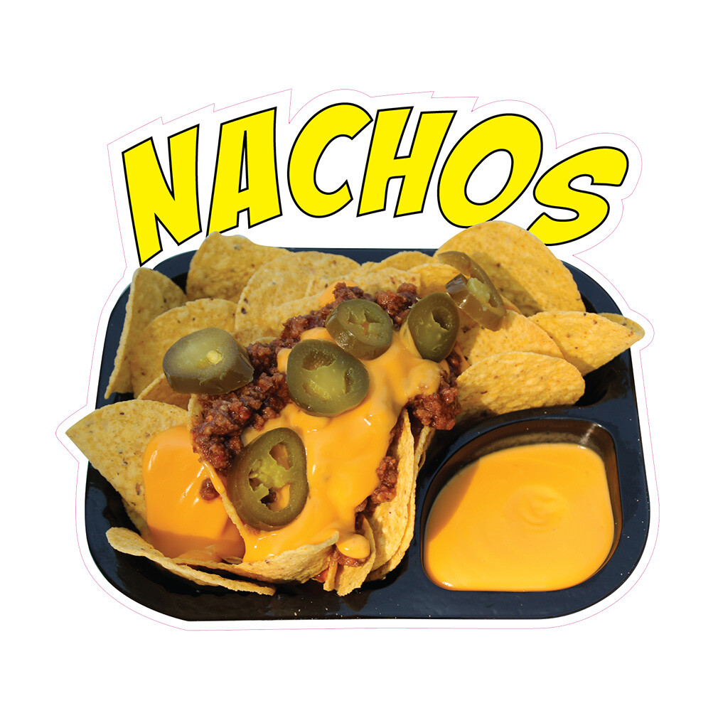 Food Truck Decals Nachos Style A Restaurant & Food Concession Sign Yellow