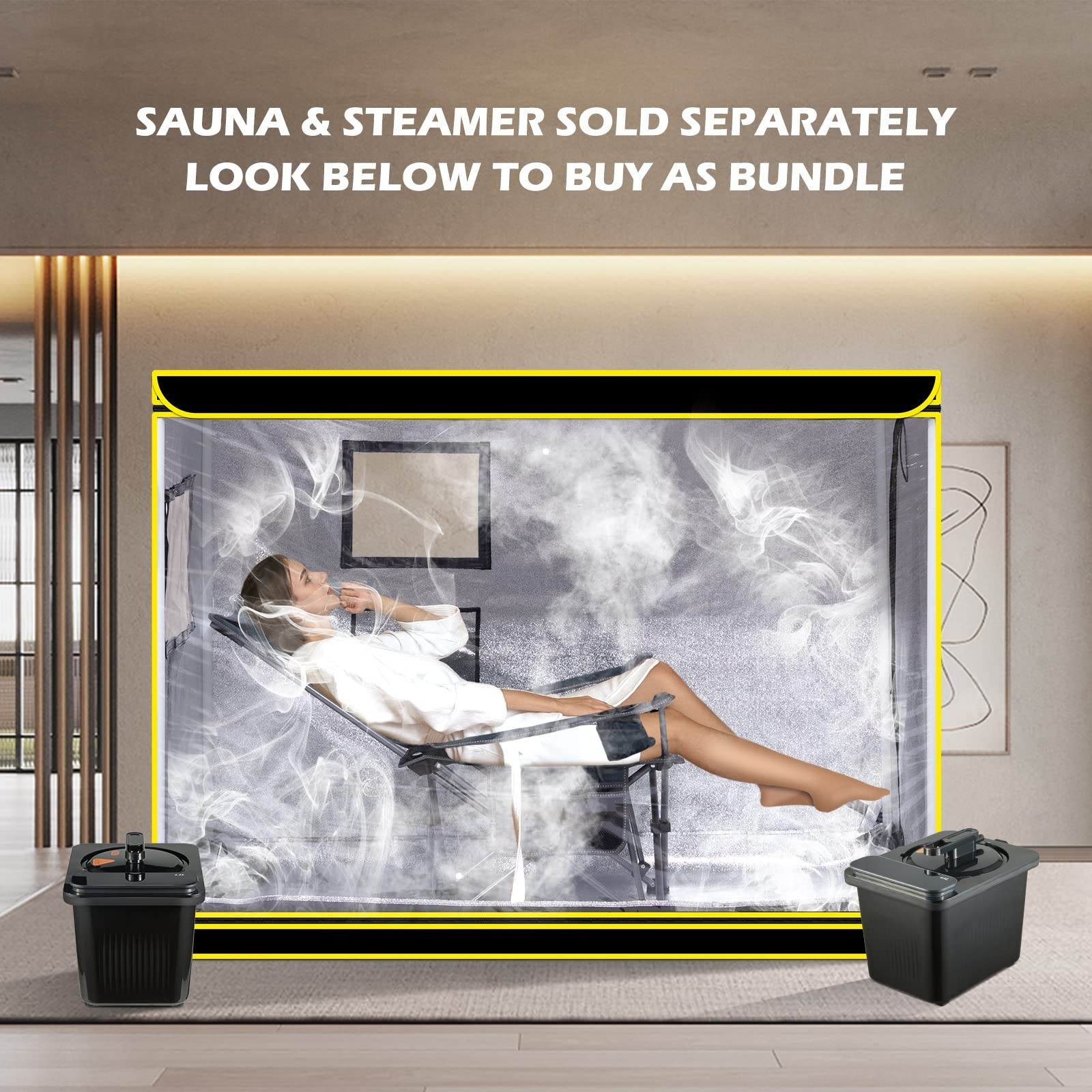 Portable Steam Sauna Tent Kit, Full Size Personal Sauna for Home Spa with Fol...