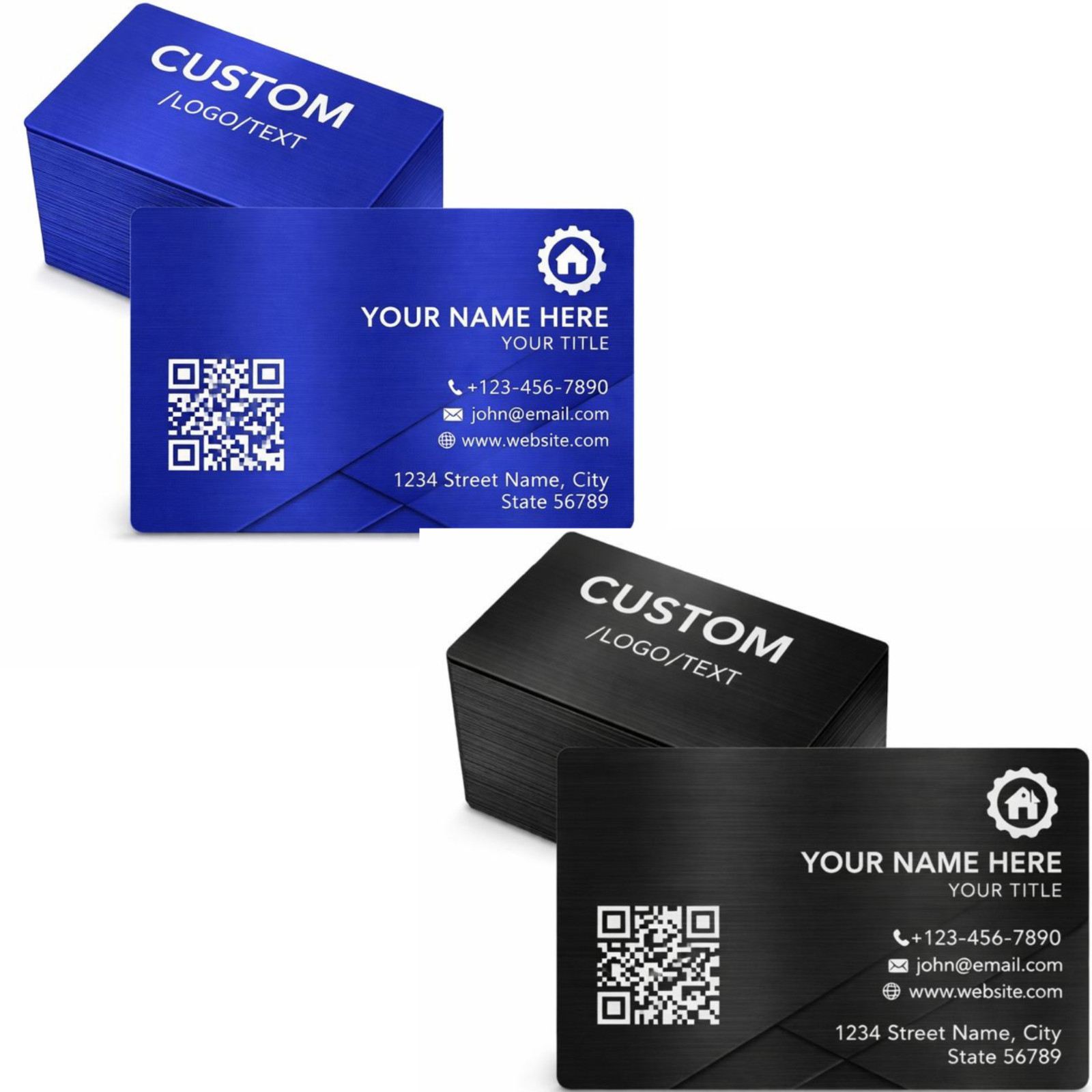 Custom Personalized Laser Engraved Metal Business Cards .20mm .45mm .80mm thick