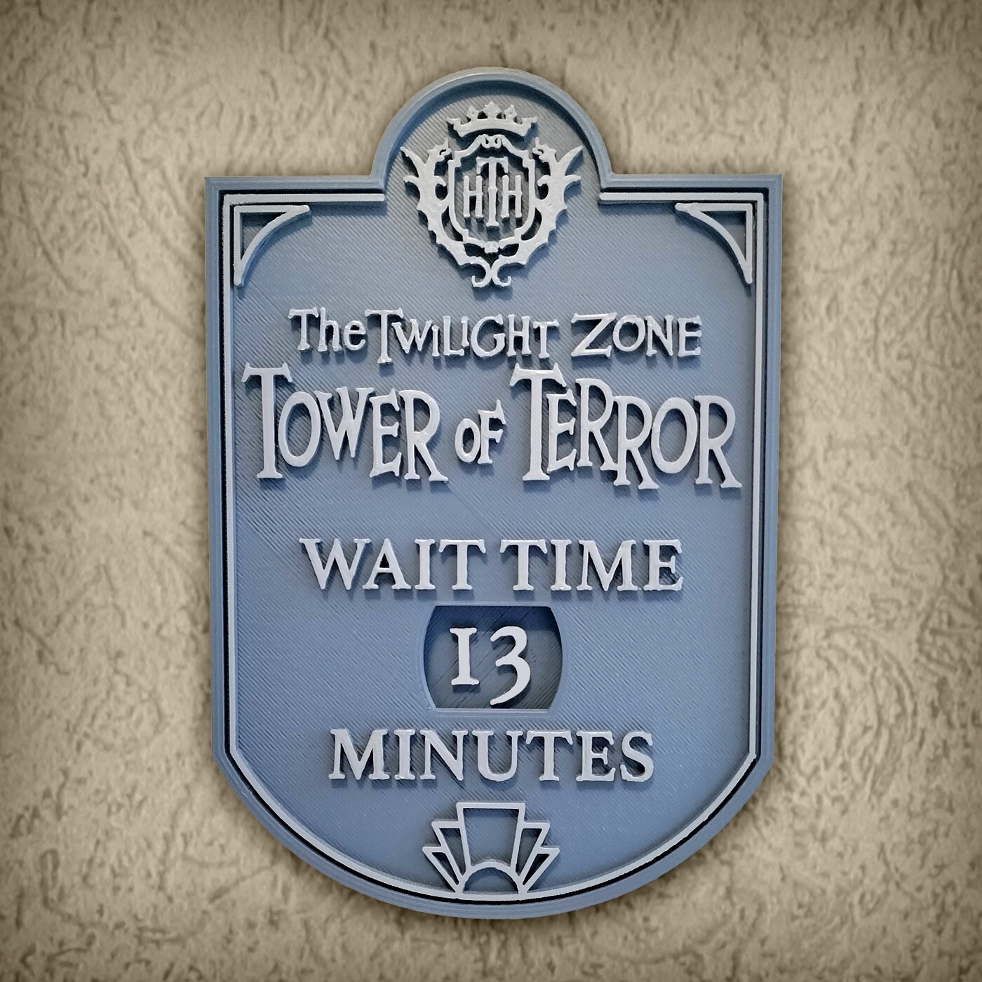 Tower of Terror Wait Time Sign Plaque Twilight Zone Replica Prop Disney Decor