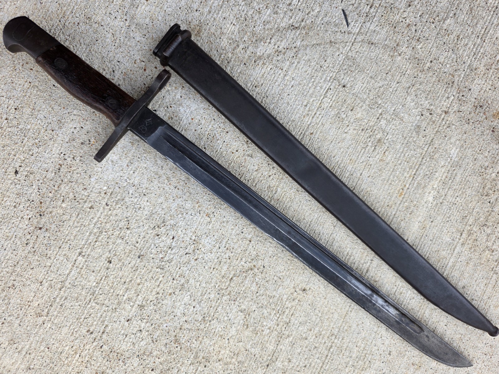 WWII Japanese Type 30 Rifle Bayonet TALW Toyada Loom Works & Scabbard