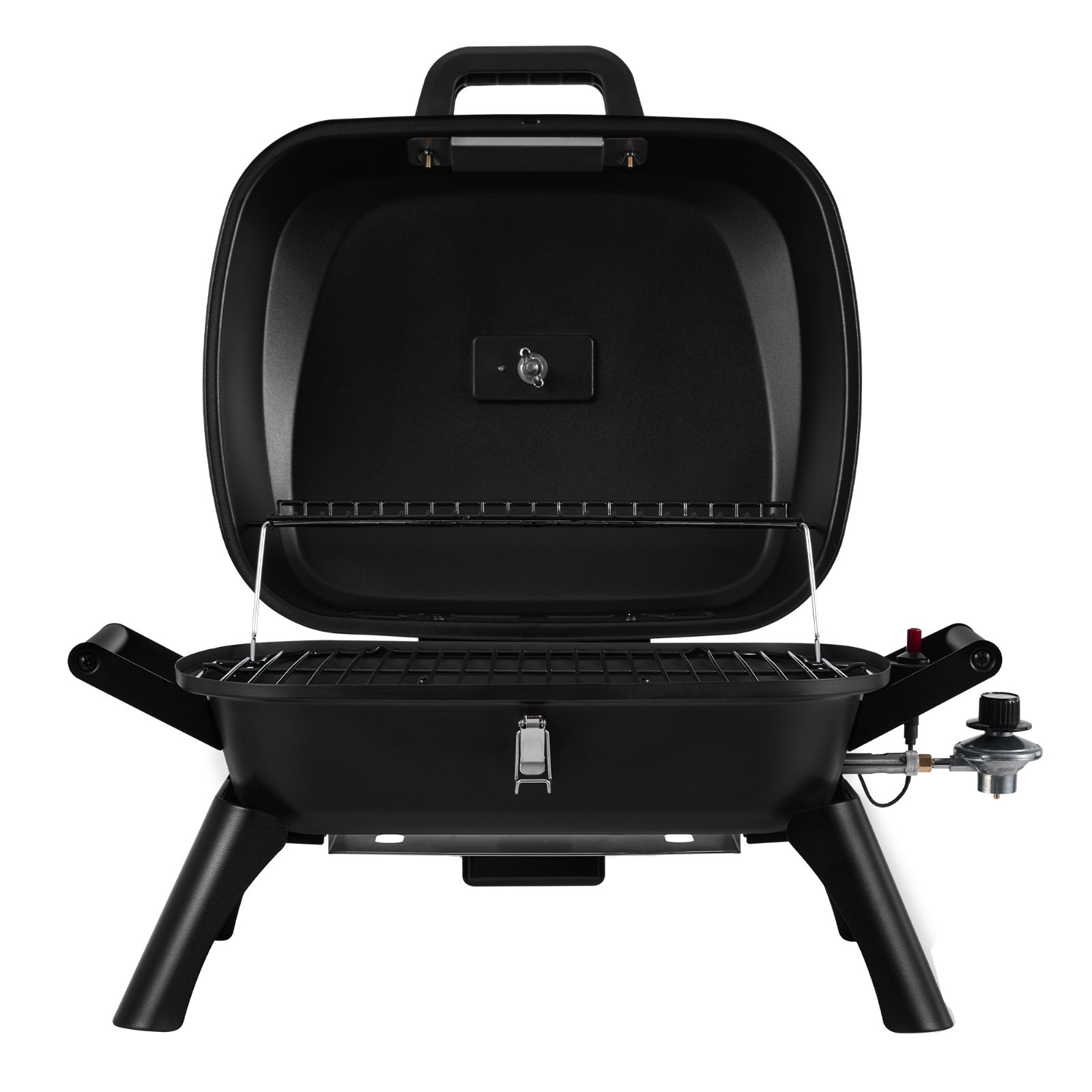 Royal Gourmet Tabletop Propane Gas Grill with Travel Locks/Folding Leg Black